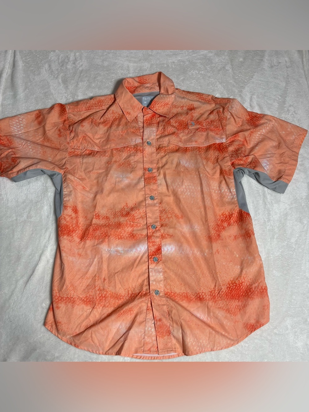 Reef Legends Men’s M Orange Fishing Shirt – Short Sleeve Performance